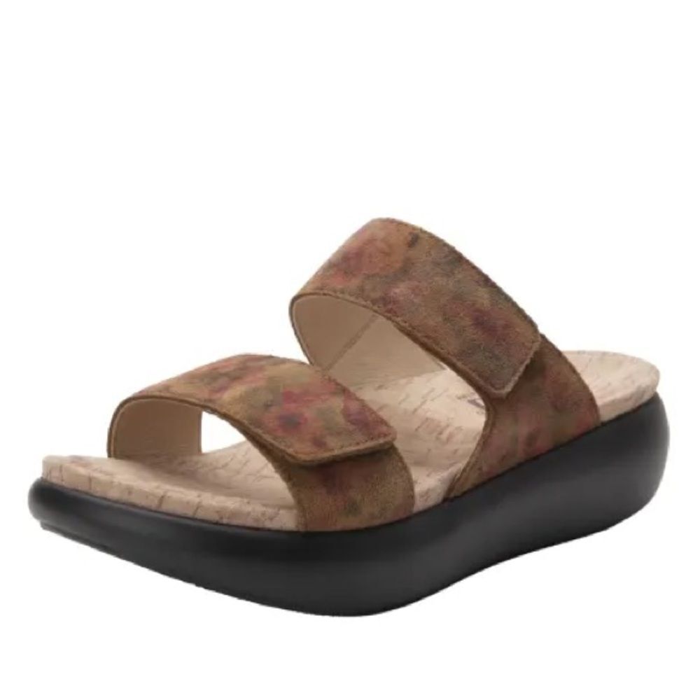 Alegria Bryce Double Strap Adjustable Comfort Sandals Cognac Rose EU 41 US 10.5